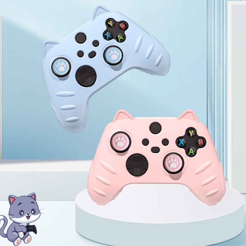 Cute Cat Ears All-inclusive Soft Shell Handle Silicon Rubber Sleeve