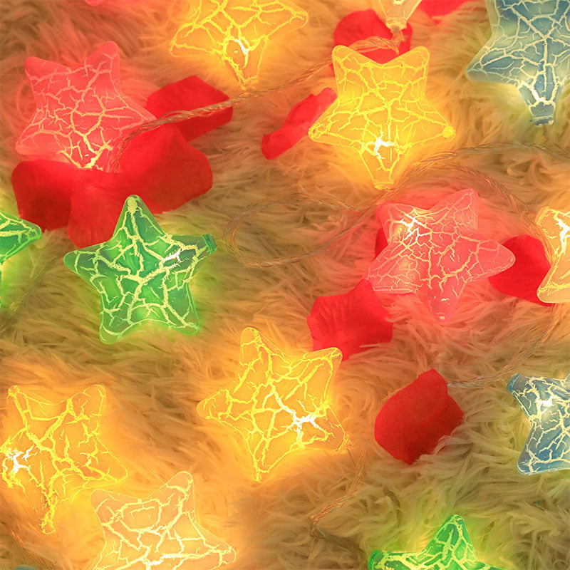 Creative LED Crackle Glass String Lights Colorful Decorative Lighting Chain