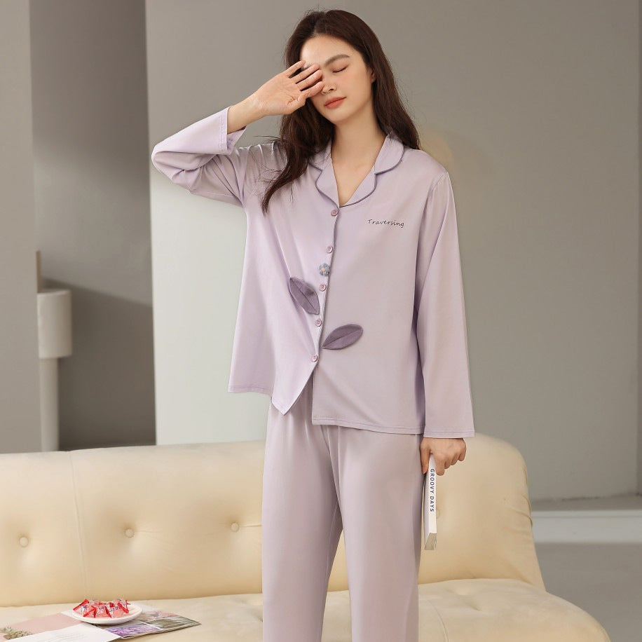 Women's Long-sleeved Cardigan Pajamas Home Wear