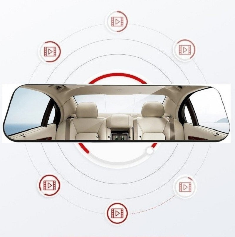 White Glass Mirror Dash Cam – New HD Driving Recorder