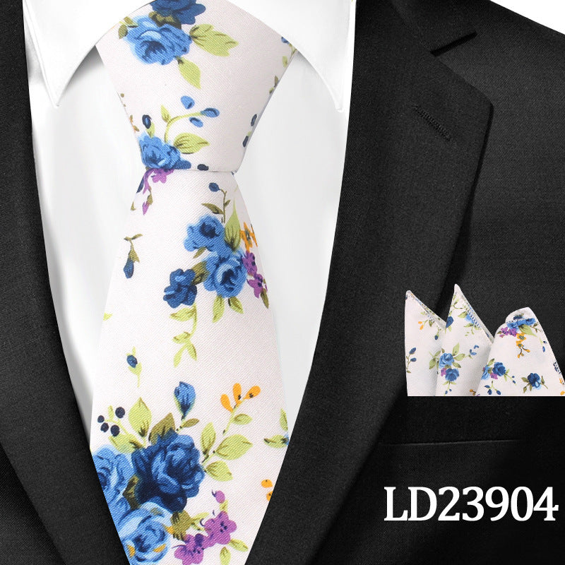 Cotton Arrow Bow Tie with Matching Pocket Towel