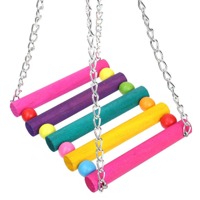 Colorful Suspension Bridge Swing Stand for Parrots and Peony Birds