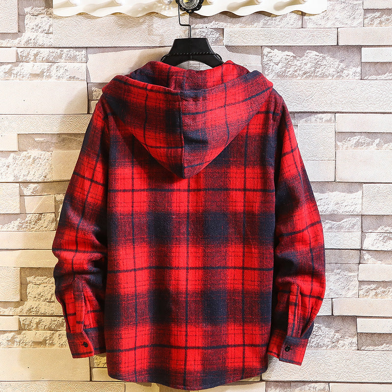 New Arrived Plaid Hoodie Sweatshirt Men