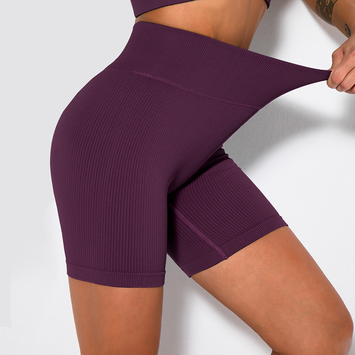 Elastic Compression Yoga Shorts for Women – Breathable & Quick-Dry