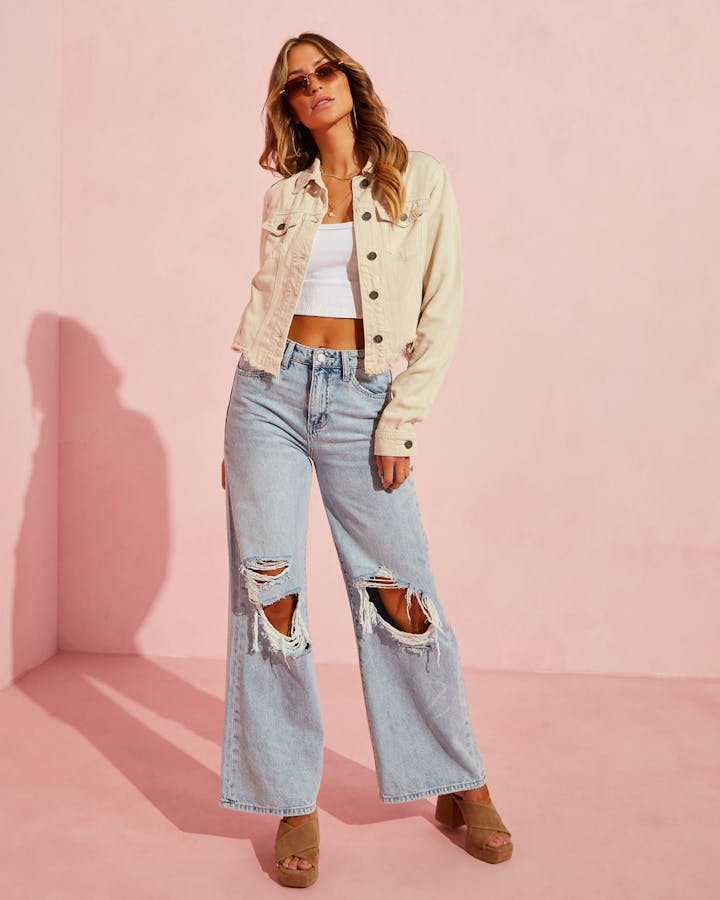Ripped Slimming Jeans for Women – Skinny Fit Distressed Denim Pants
