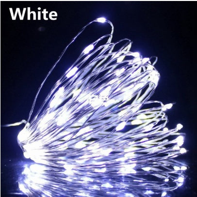 LED Copper Wire String Lights with Button Battery Box Indoor Holiday Christmas Decoration