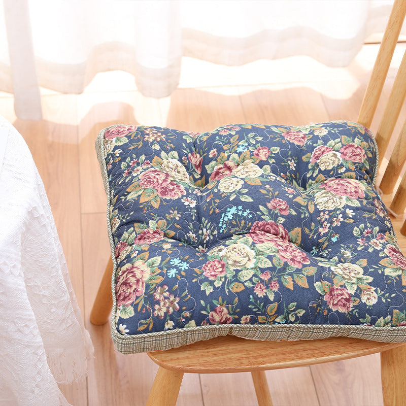 Cotton Floral Seat Cushion Thickened