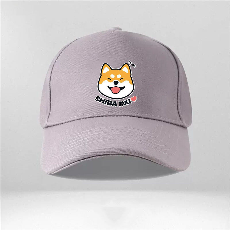 Cartoon Dog Shiba Inu Couple Peaked Cap for Men and Women – New Trendy Adjustable Hat