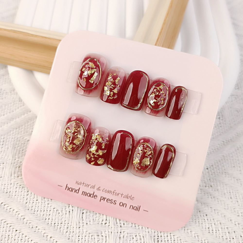 Hand Worn Nail Piece In China-Chic Red In The Year Of The Snake