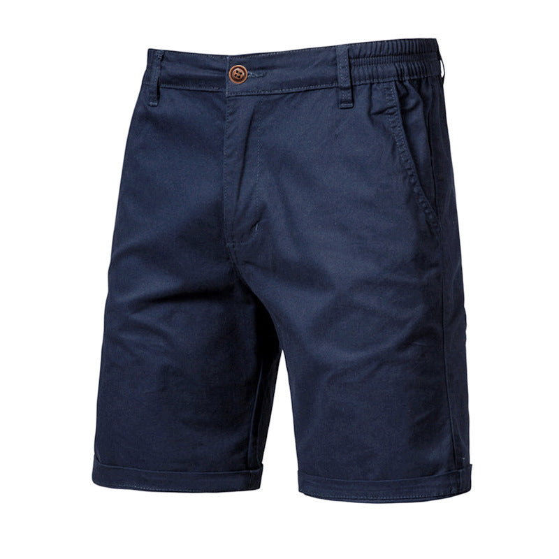 Straight Slim Cropped Pants Plus Size Solid Color Men's Clothing