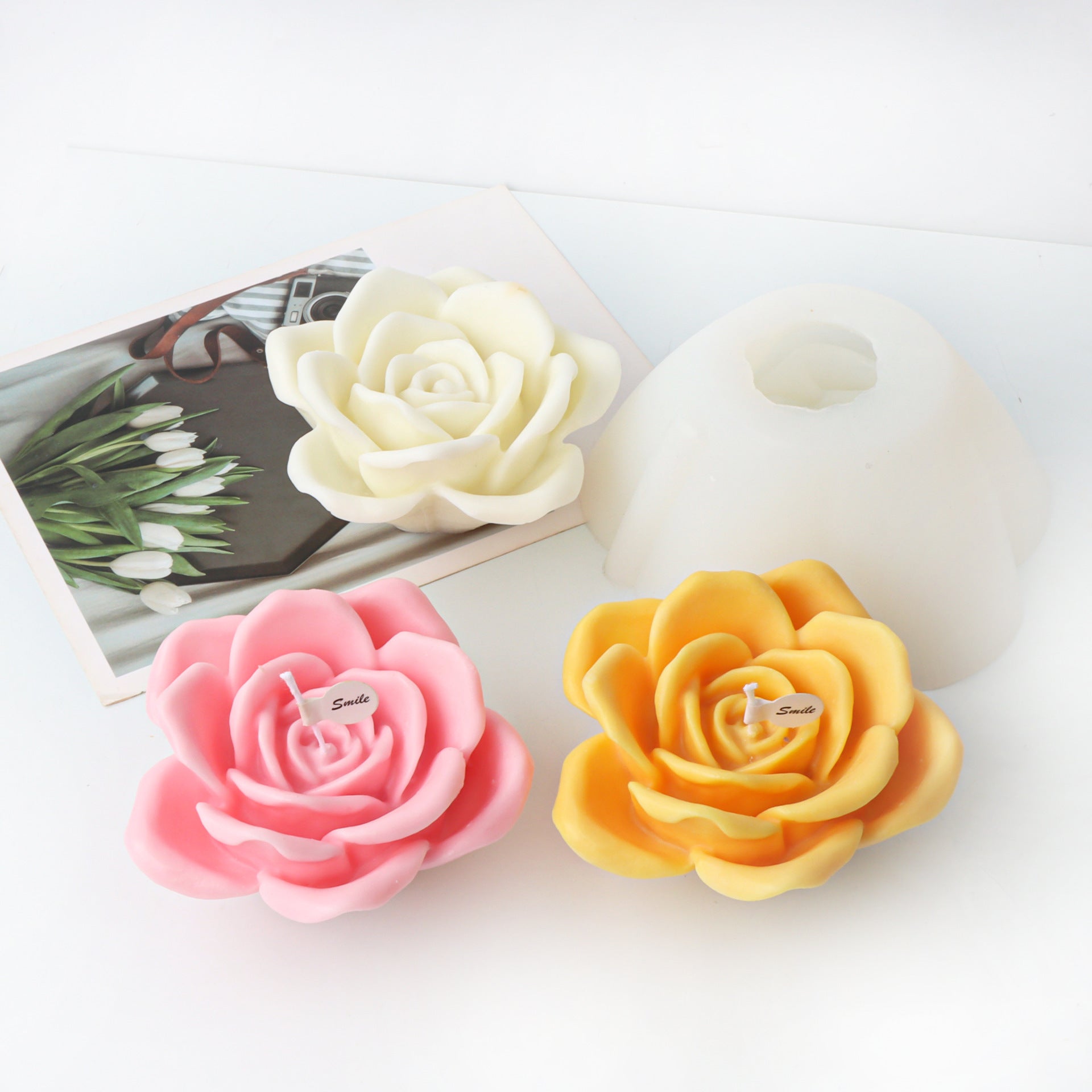 Peony Flower Silicone Candle Mold Aromatherapy Plaster Decoration Mold