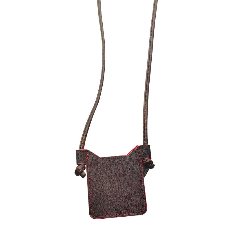 Slim Solid Color Leather Card Coin Purse Unisex Wallet