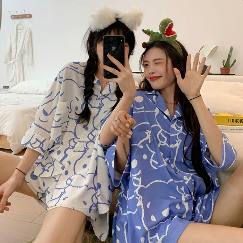 Cute Bear Korean Style Homewear Suit