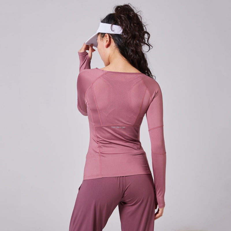 Women’s Slim Fit Yoga Top – Long Sleeve Quick-Dry Running & Fitness Shirt