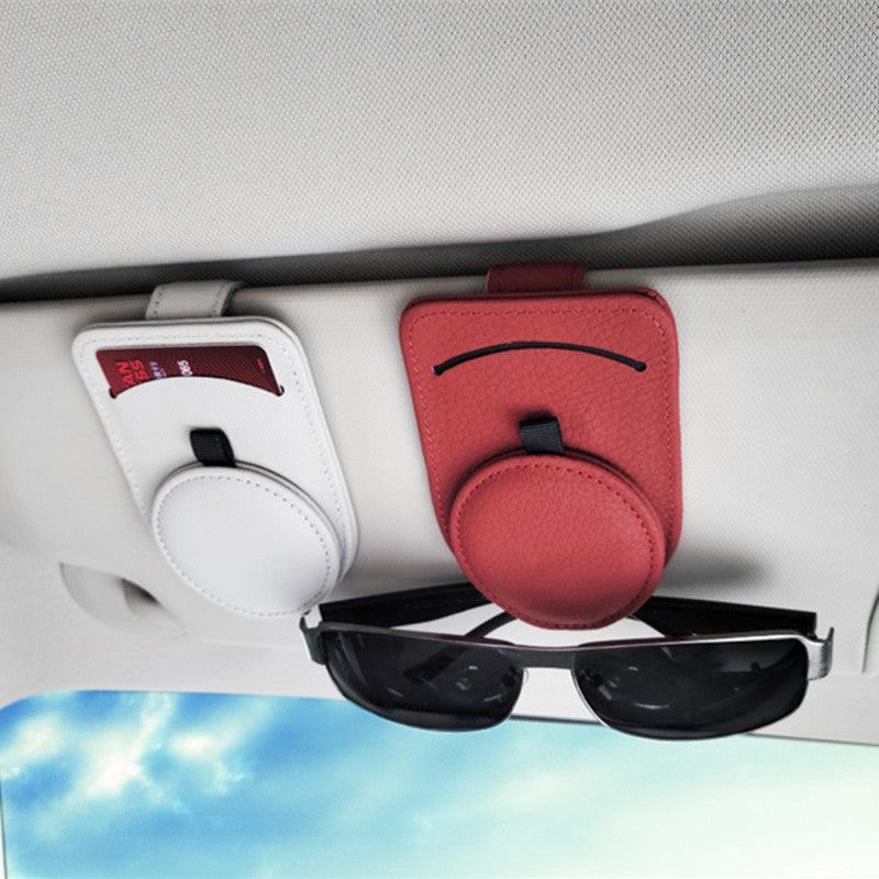 Universal Car Glasses Holder – Sun Visor Eyeglasses Clip & Sunglasses Case, Auto Interior Accessories