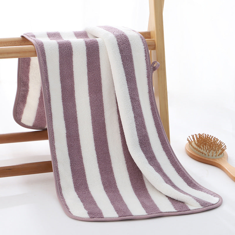 Hanging Warp Knitted Coral Fleece Soft Absorbent Narrow Strip High-density Wrapping Comfortable Towel