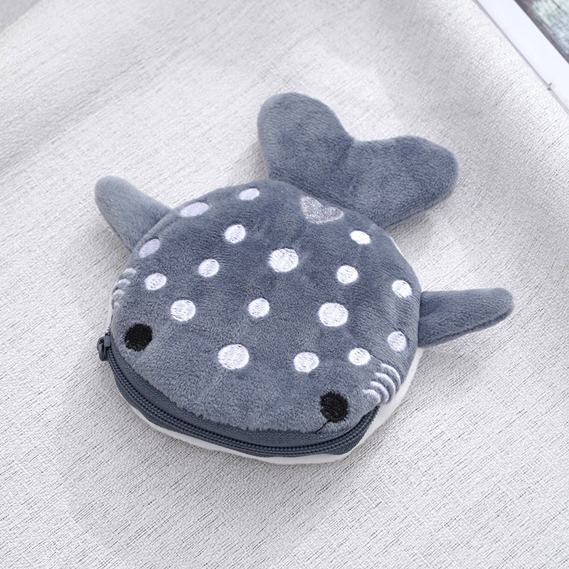 Plush Children’s Shark Coin Purse – Cute Cartoon Pendant Wallet