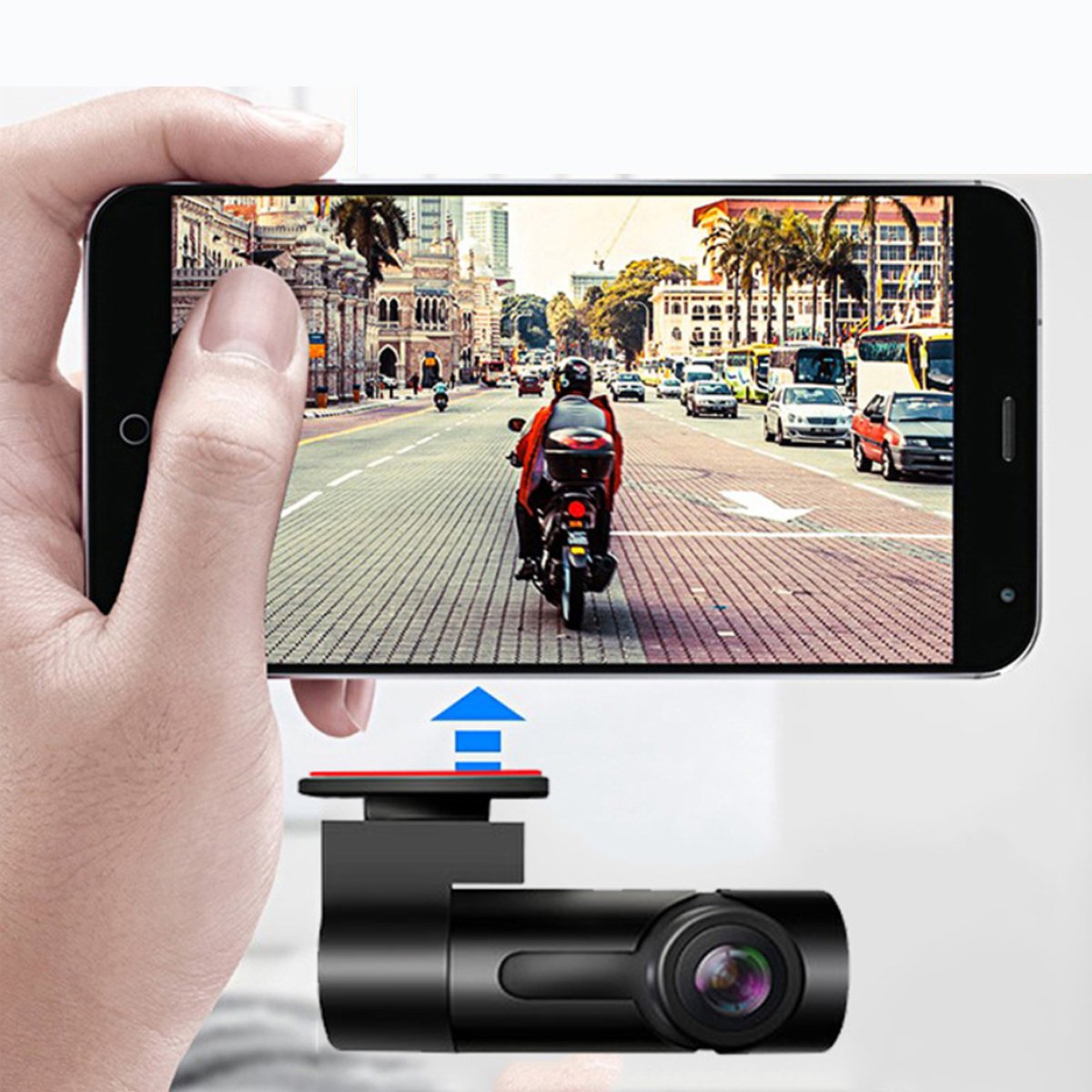 1080P Full HD Car Dash Cam with 170° Wide-Angle Lens, 360° Rotation, WiFi & App Connectivity