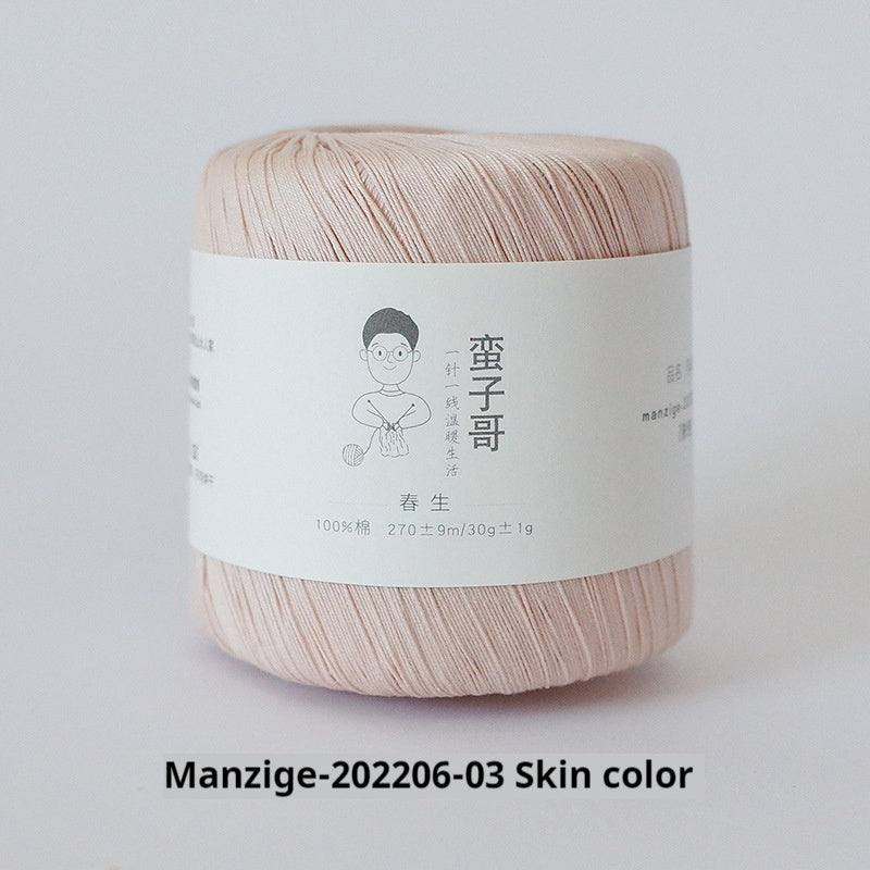Silk Thread Pure Cotton Hand-Woven Crochet – Hairline Rule Wool Ball for Crafts
