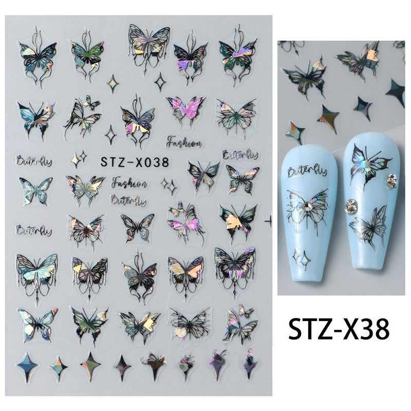 Nail Sticker Liquid Butterfly Dark Gilding
