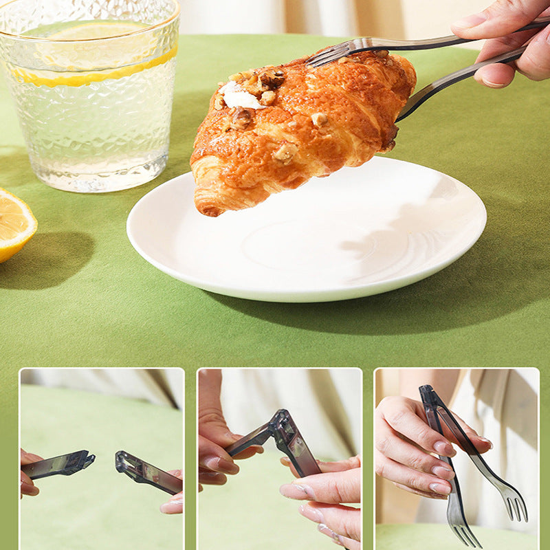 Plastic 2 In 1 Fruit Fork Kitchen Gadget Set Colorful