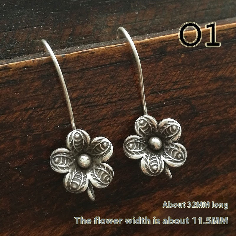Homemade Sterling Silver Earrings Eardrop Silver Accessories Silver Ear Hook