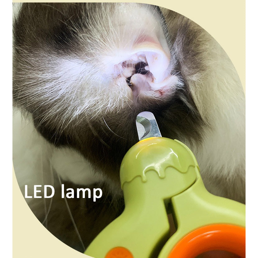 Donuts Lovely Pet Nail Clippers Cat Nail Clippers Dog Nail Knife LED Light Illuminates Blood Line Safe Nail Clippers