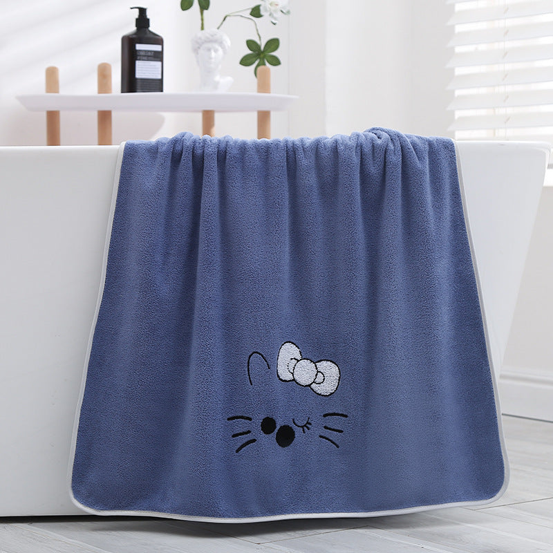 Cute Animal Cartoon Men And Women Household Korean Gifts Coral Fleece Bath Towel