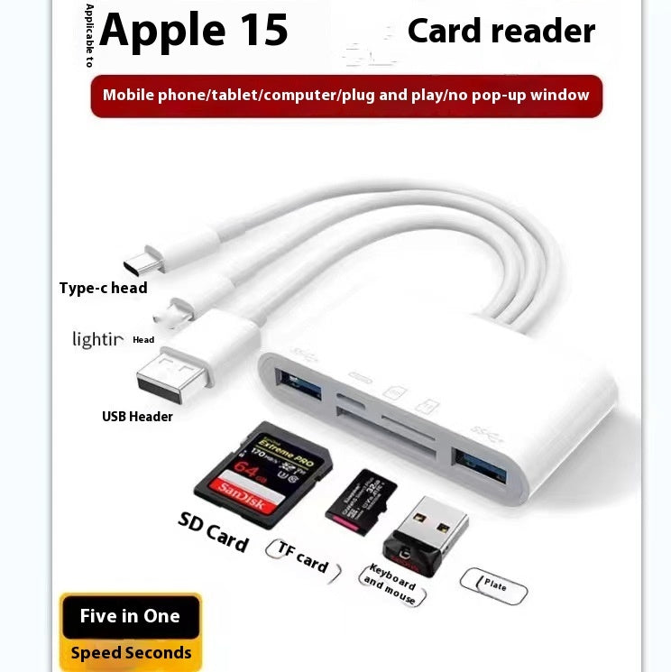 Type-c Mobile Phone Tablet SDTF Camera Memory Card Reader USBOTG Adapter Cable