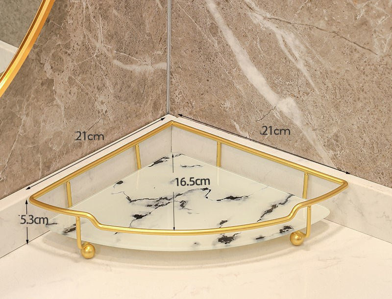 Light Luxury Triangle Bathroom Storage Shelf – Vanity Organizer