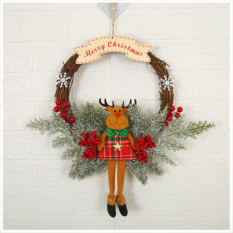 Christmas Wreath Decoration for Window and Door Hanging Arrangement