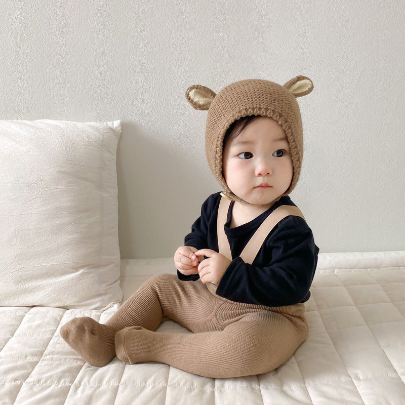 Baby Knitted Winter Hat – Warm Acrylic Dome Cap with Ear Protection for Infants