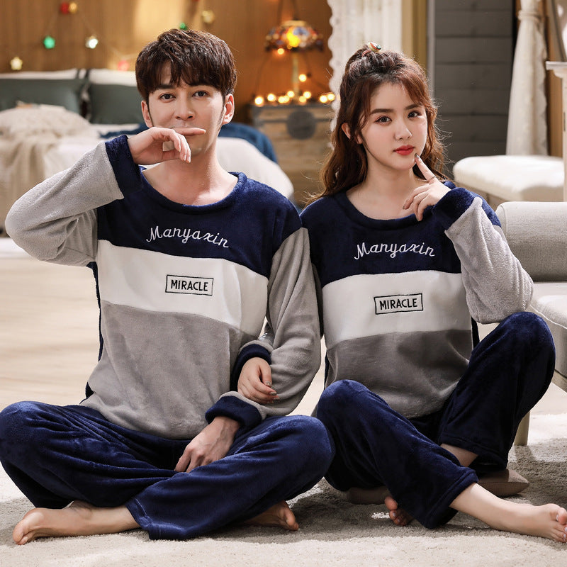 Coral Fleece Couple Plus Size Pajamas For Women