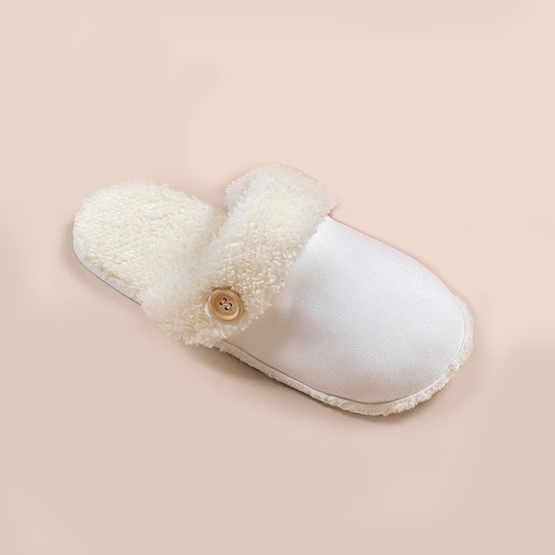 Unisex Detachable Fluffy Slippers With Faux Fur Lining