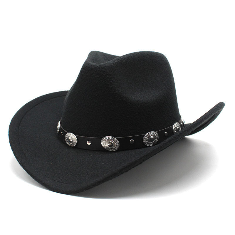 Minority Style Woolen Western Cowboy Hat for Men and Women