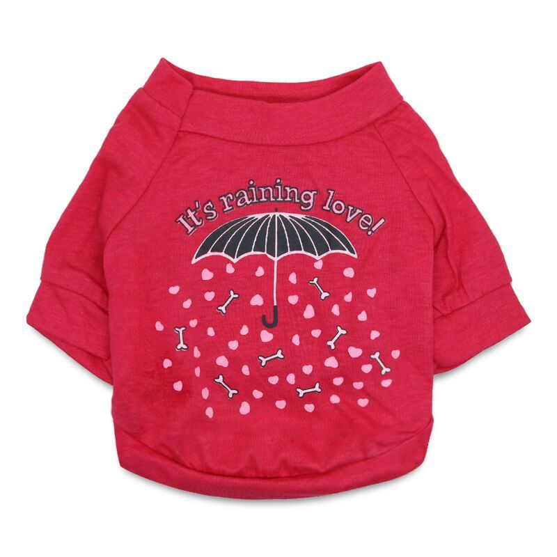 Pet Clothes Printed Umbrella Cotton Jersey Raglan Small Dog T-shirt