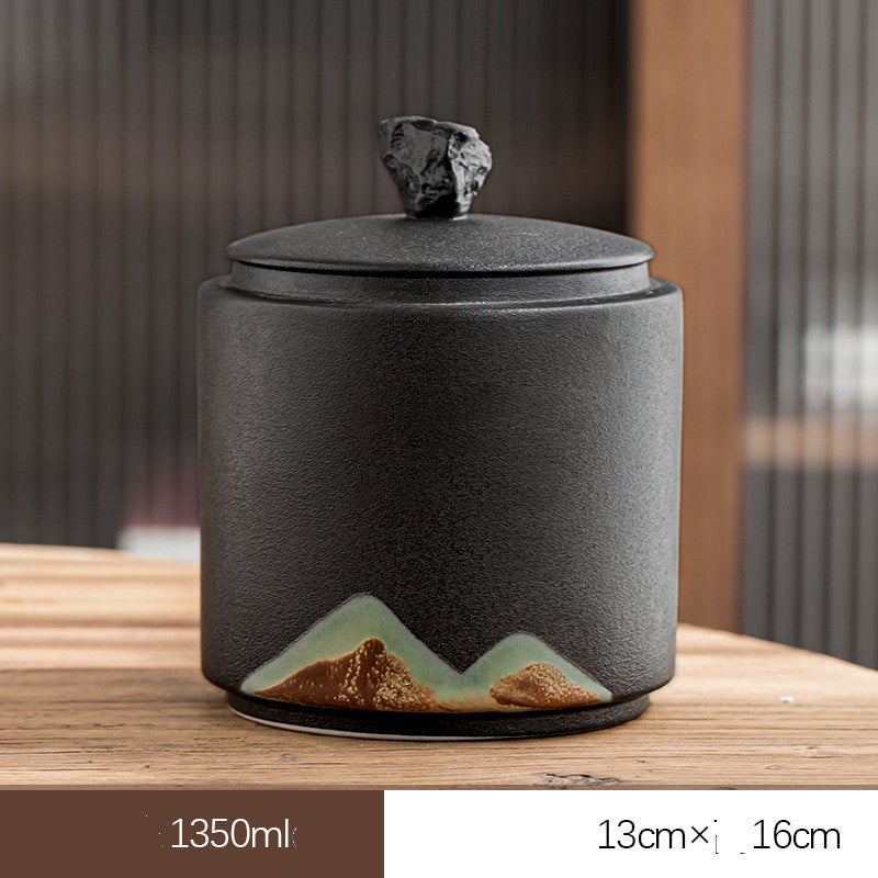 Home Large Sealed Ceramic Tea Storage Jar