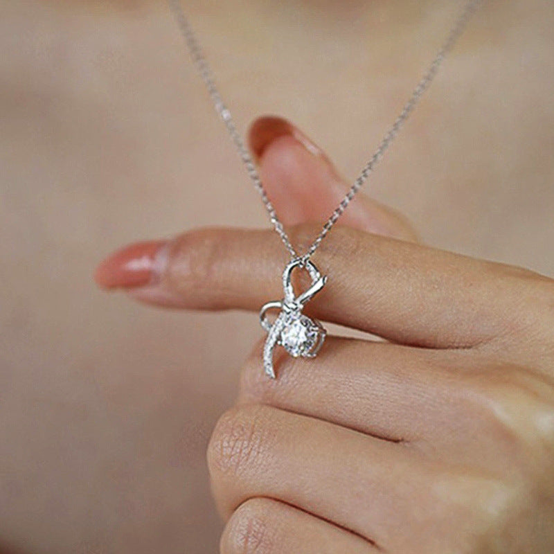 EU And South Korea Bow Necklace For Women Delicate Lady