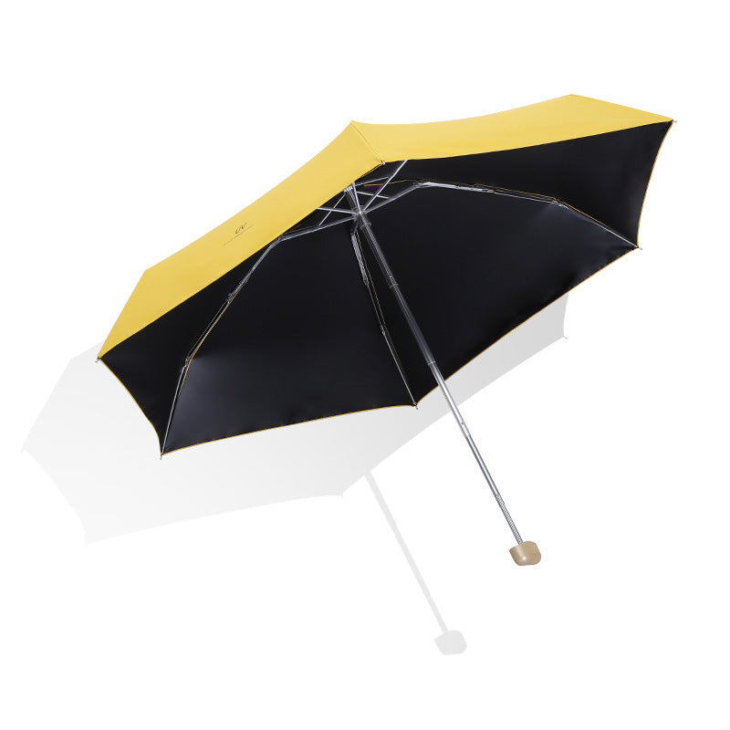 Flat Five-fold Six-bone Sun Protection Sunshade Mini Capsule Umbrella
