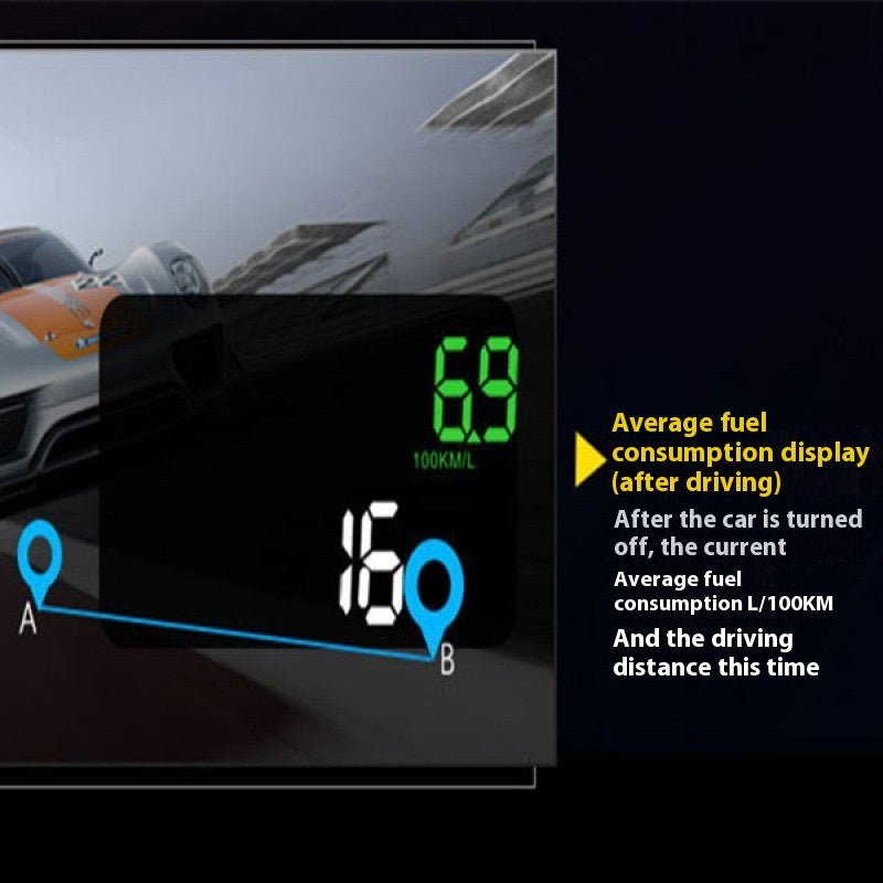 Car HUD Head-Up Display – Fuel, Speed & Voltage Projector