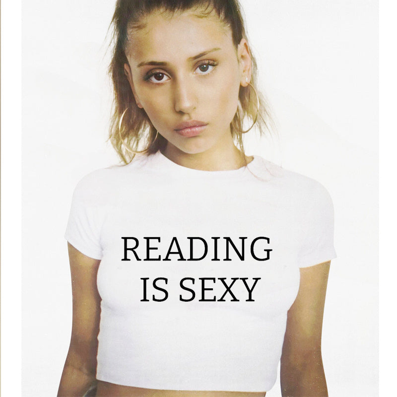College Student Fashion Crop T-shirt Woman