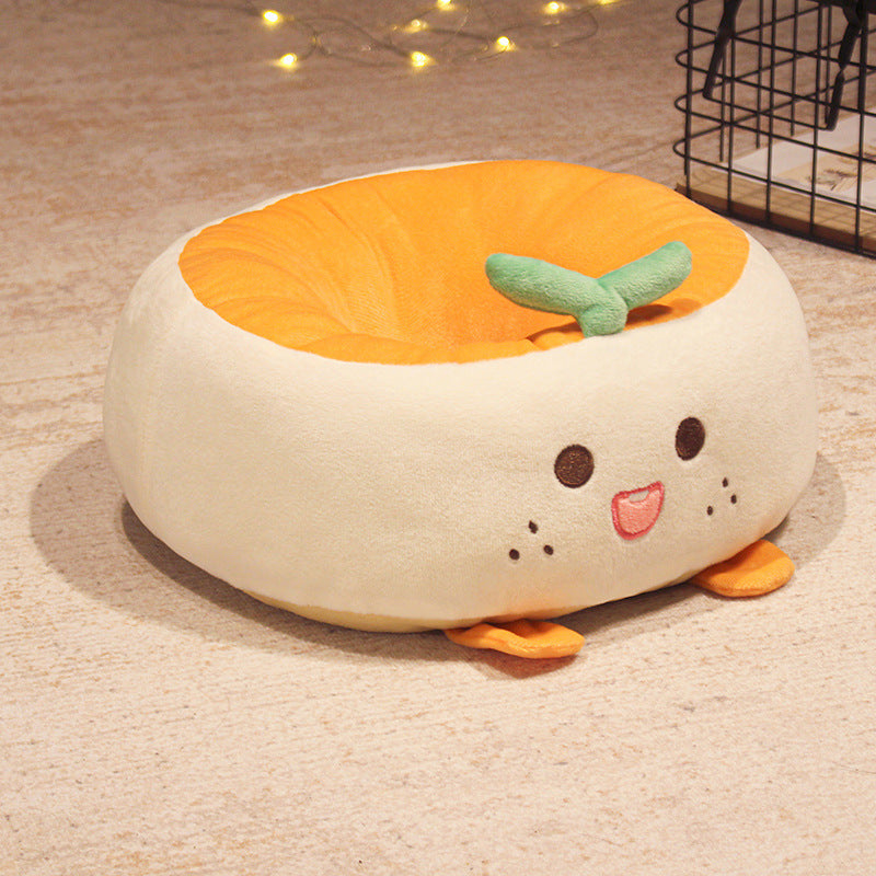 Thickened Round Cartoon Plush Futon Seat Cushion