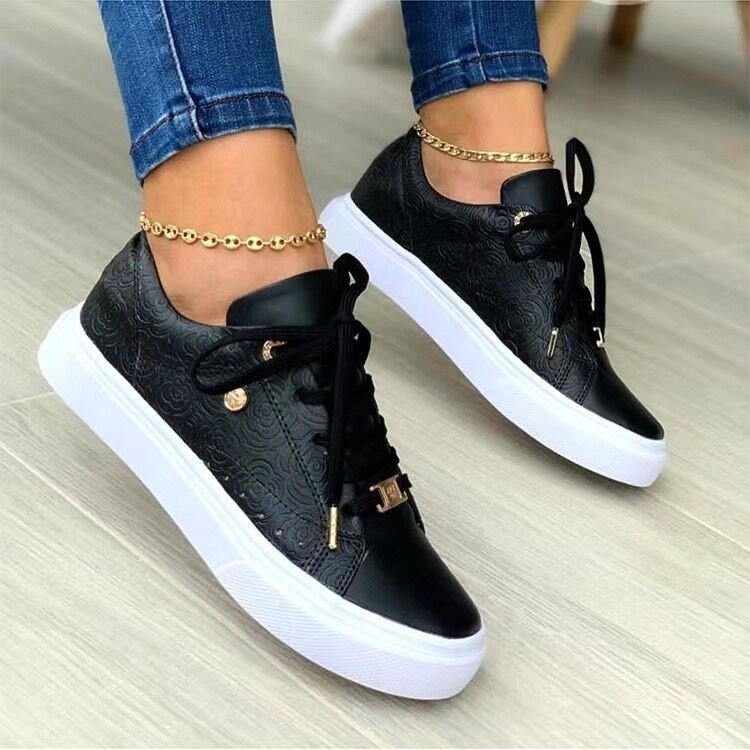 Casual Print Ladies Casual Shoes Front Lace-Up