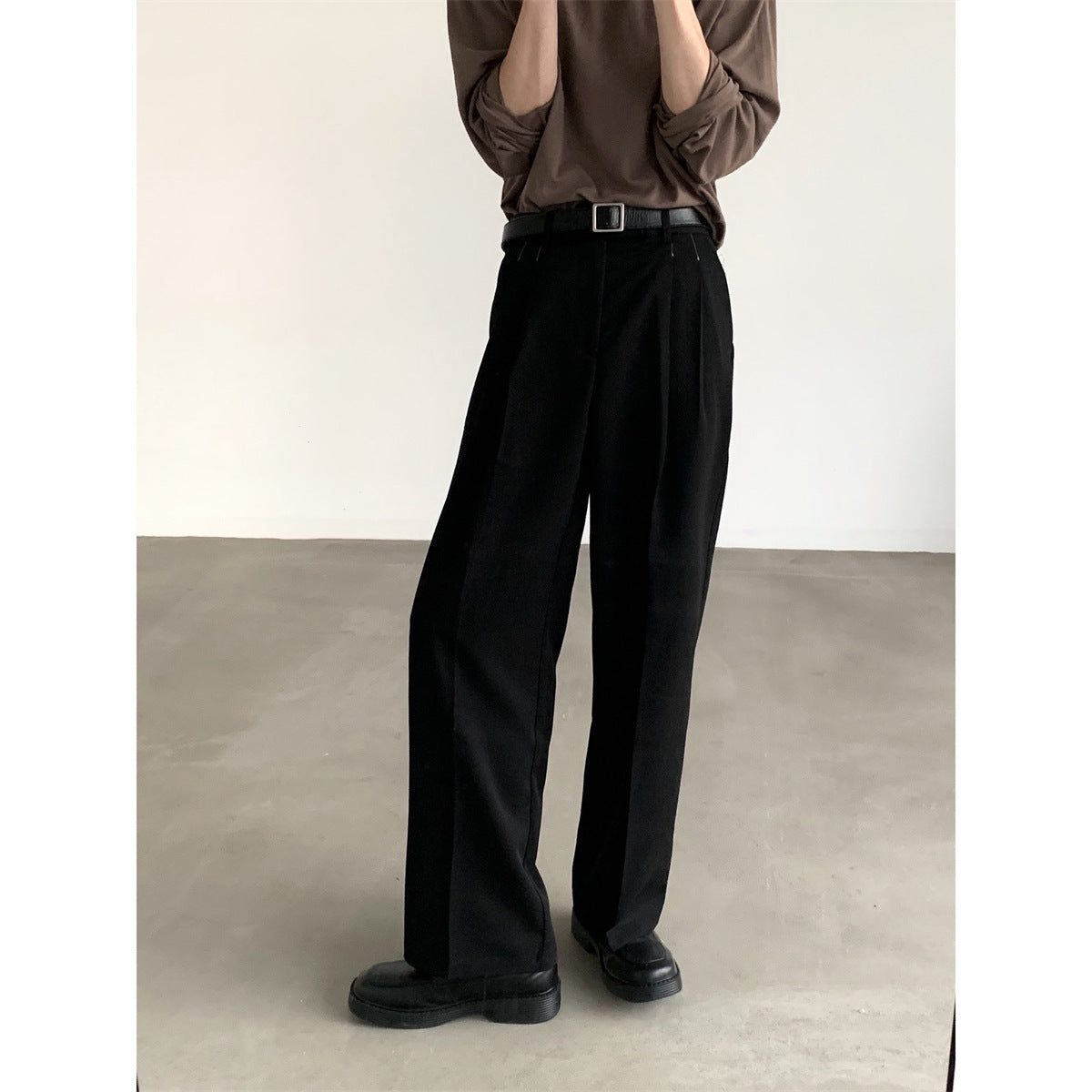 Men’s Wide-Leg Leisure Pants – High Street Loose Draping Trousers