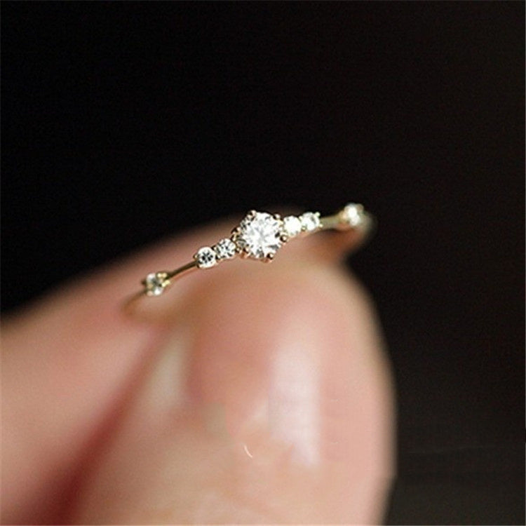 Womens Halo Engagement Ring Gold Plated Copper Gems