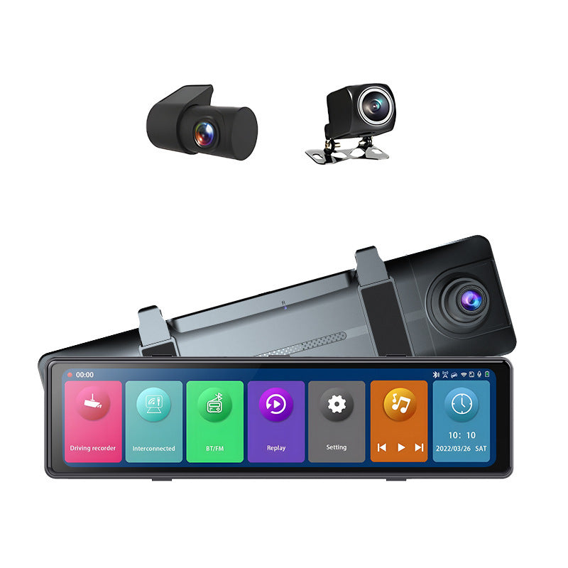 12-Inch 2.5K Rearview Mirror Dash Cam – Car Tachograph Recorder