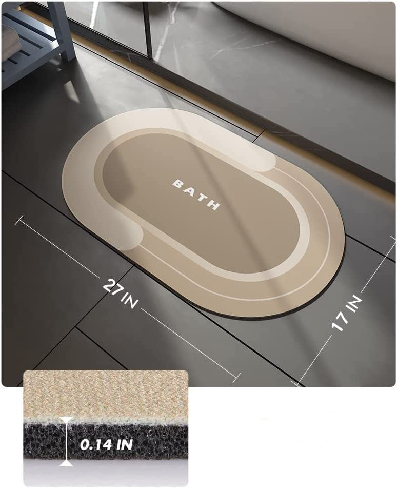 Absorbent Quick-Dry Diatom Mud Bathroom Carpet – Soft Upholstery Rug
