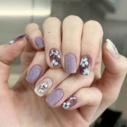 Simple Square Taro Purple Flowers Gentle