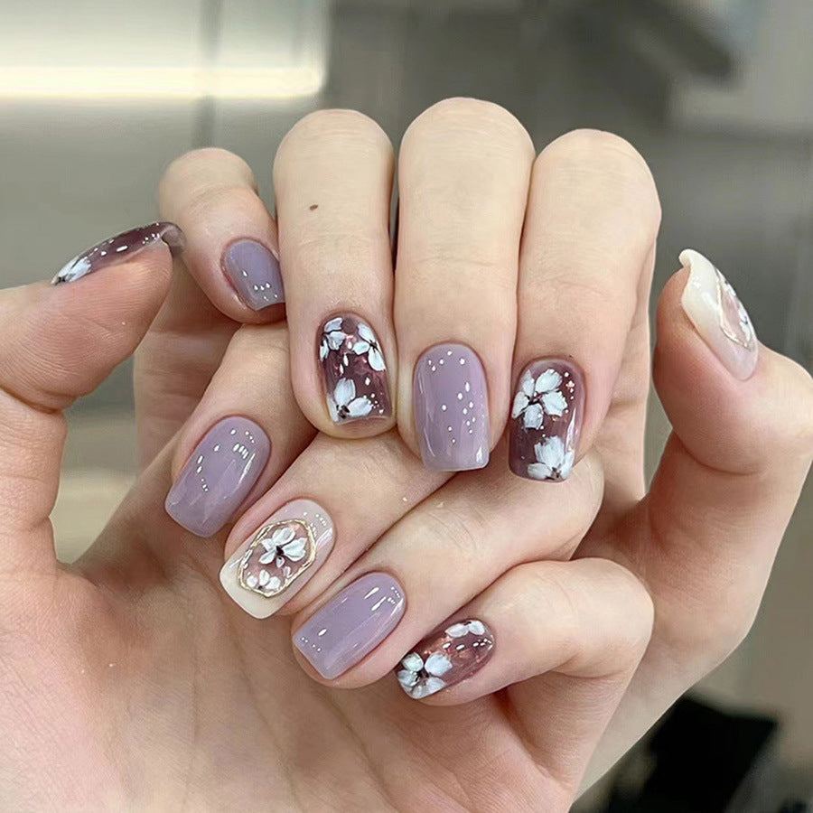 Simple Square Taro Purple Flowers Gentle