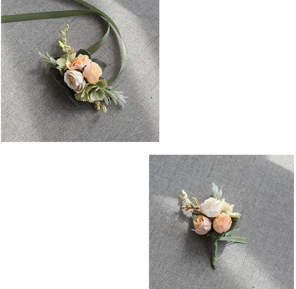 Elegant Groom and Groomsman Corsage with High-End Silk Flowers